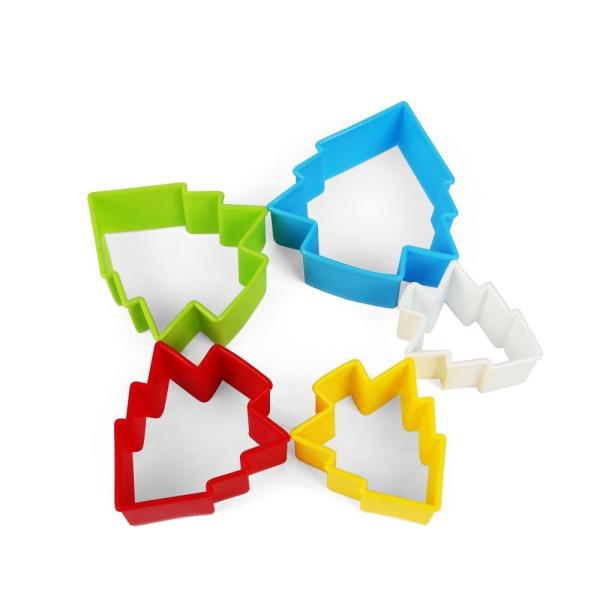 2017 Colorful baking tray plastic cookie cutter/cookie press cake decoration set