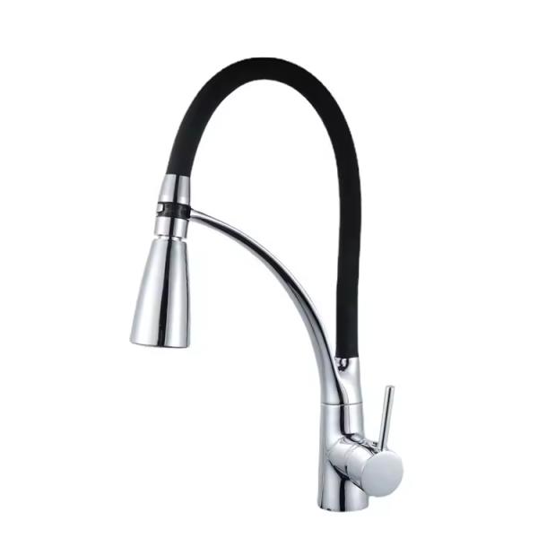 Lizhen 2024 Lizhen Single Handle Silicone Spout Brass Kitchen Faucet With Flexible Spout