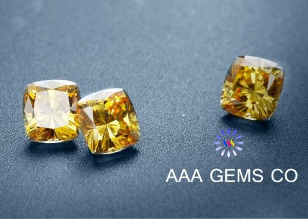 1.5 Carat Cushion Cut Moissanite Light Yellow a To AAAAA Grade