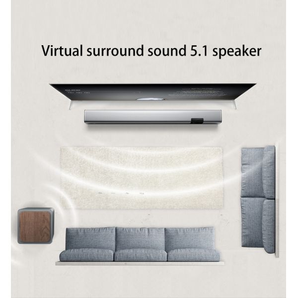 TV DSP Remote Control TV Speakers 2.1 Channel Blue Tooth Gaming Theater System Subwoofer