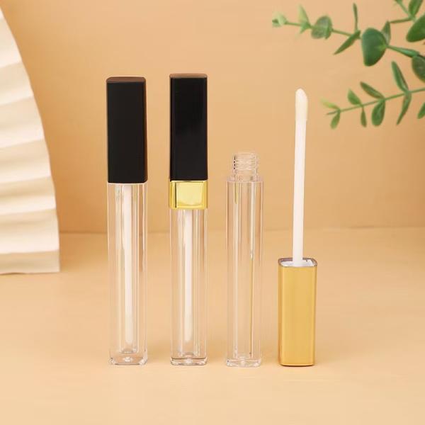 Esbelto Cuadrado de labio de esmalte de tubo de color personalizado para cosméticos impecables de contorno