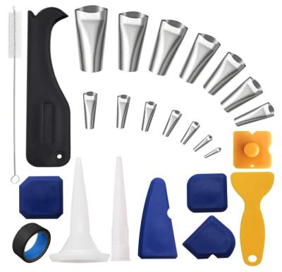 30Pcs Practical Silicone Caulking Tool Kit With 14 Pieces Caulking Nozzles