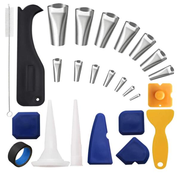 30Pcs Practical Silicone Caulking Tool Kit With 14 Pieces Caulking Nozzles