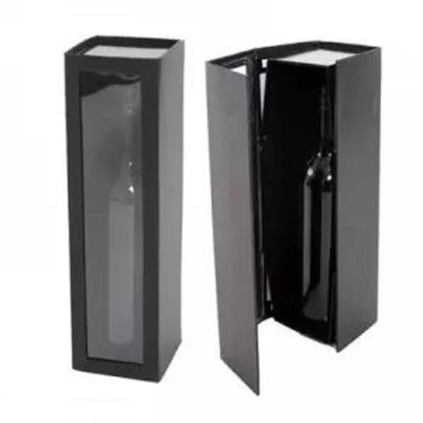 bespoke two bottle lid and base red wine box with foam luxury flocking blister wine gift box