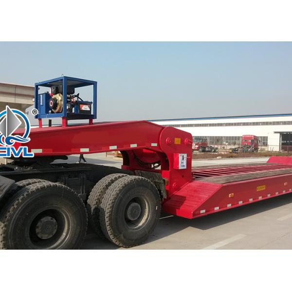 3 Line 6 Axles Fuwa Axles Low Bed 100T Semi Trailer Trucks For Equipment Transportation