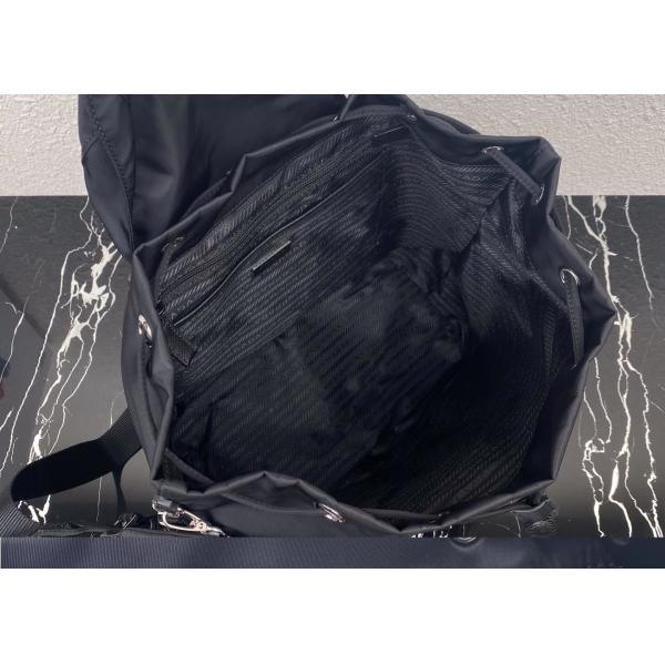 Detachable Small Blue 30cm Womens Nylon Backpack Triangle Logo