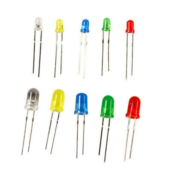LED Light-Emitting Diode F5 Round-Tip Red Emitting Red Short Leads 5mm Green Emitting Green Long Leads with Flange F5 Through-Hole High-Brightness Lamp Bead