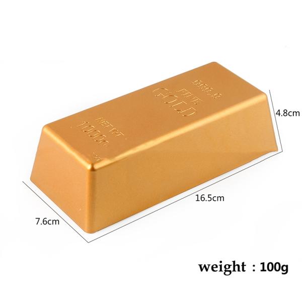 Fine Paper Weight Game Fancy Party Table Decor Plastic Gold Bullion Bar For Kids Toy Gift