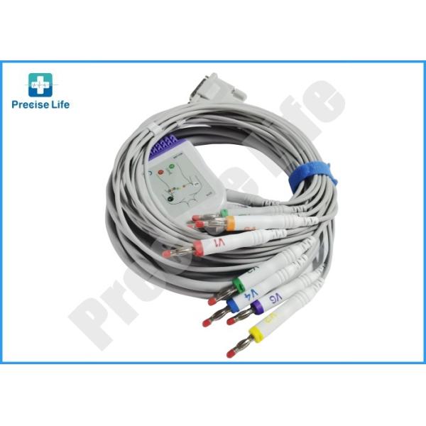 Цельный тип Schiller ECG привязывает руководство 10 с кабелем штепсельной вилки TPU банана 4,0