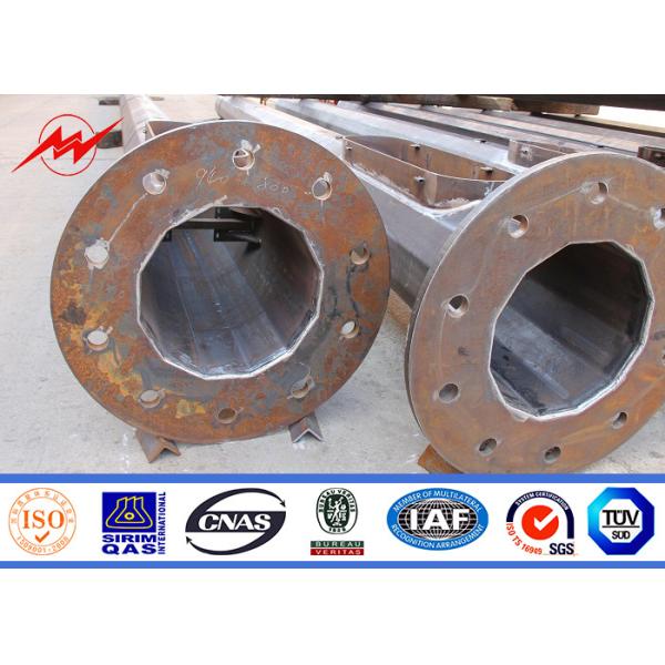 55mの仕事プラットホームの鋼鉄多角形の高いマストの街灯柱500W LEDの洪水街灯柱