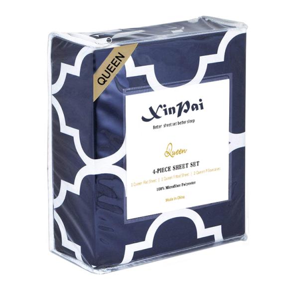 80gsm 100% Polyester Microfiber 4PCS Portable Printing Bed Sheet with NO Filling