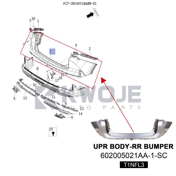OEM 602005021AA-1-SC Auto Car Spare Parts Upgrade Body Rear Bumper For Jetour X70 Plus 2025