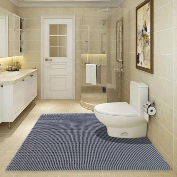 Grey PVC Anti-Slip Cushion Tube Shower Bath Mat 12MM Thickness