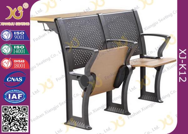 Metal / Plywood Bottom Book Rack College Classroom Furniture With Folding Tablet