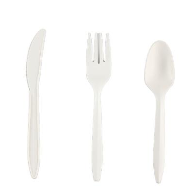 Rice white PLA biodegradable cutlery Disposable spoon fork and knife with Trade Assurance