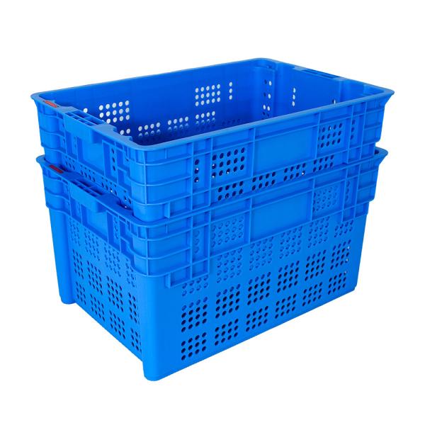Supermercado de estilo malha Cesto de venda de vegetais 600x400x310mm Caixa de plástico instaável