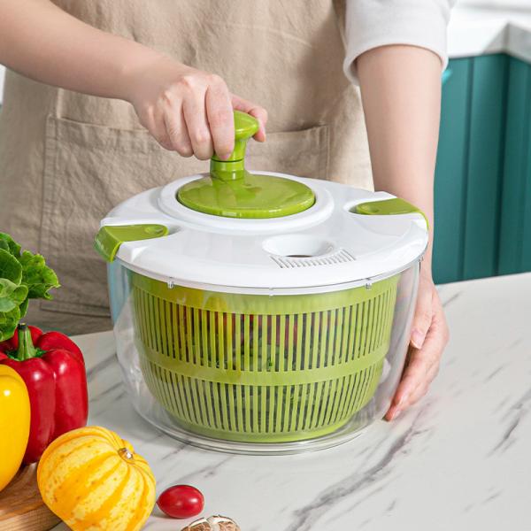 Comfortable Handle 5L Large Lettuce Salad Spinner Dryer With Customized Logo Acceptable