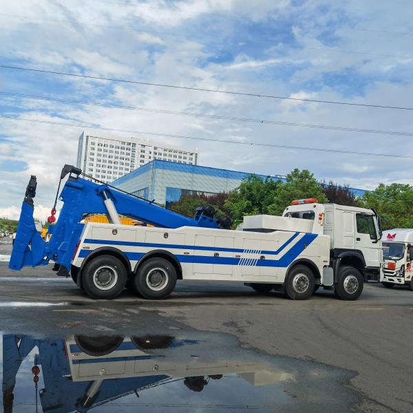 HOWO 400HP 12 Wheel 50 Ton Recovery Rotator Wrecker Tow Road Rescue Truck 