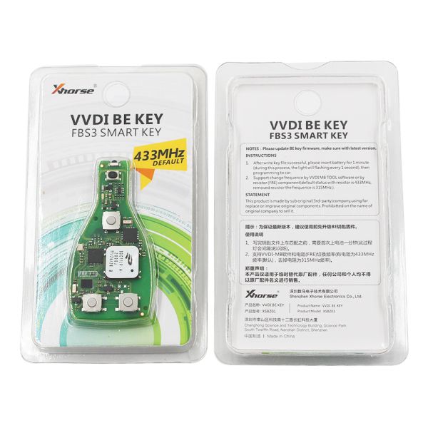 Xhorse VVDI BE Smart Key 315MHz 433MHz for Mercedes W164 W166 W204 W212