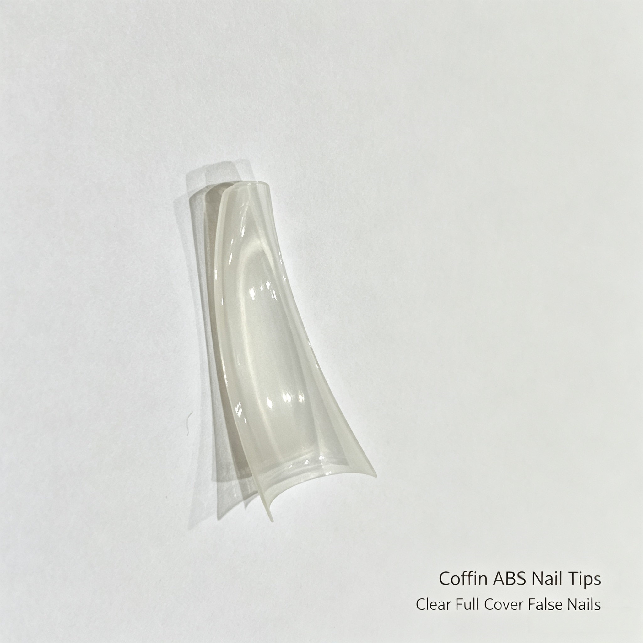 Coffin ABS Nail Tips, Clear Full Cover False Nails for Salon Nail Extension DIY Nail Art and Bulk Supply
