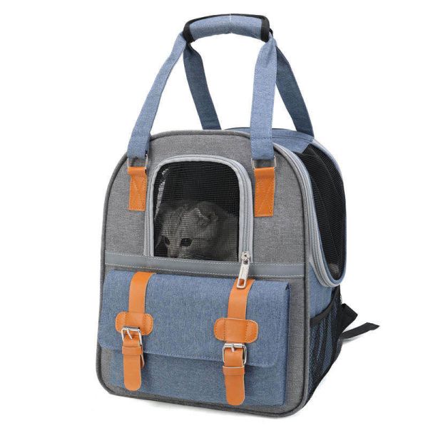 Large Opening Pet Carrier Backpack – Breathable, Durable Denim for Cats & Small Dogs (OEM/ODM)