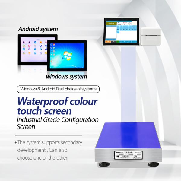 12 Inch Desktop Screen 15-100kg Pork and Beef Processing LCD Printing Label Scale