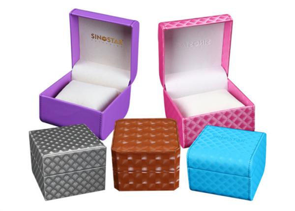 Pink  Colorful Women Watch Box Plastic Covered Full Color Offset Printing