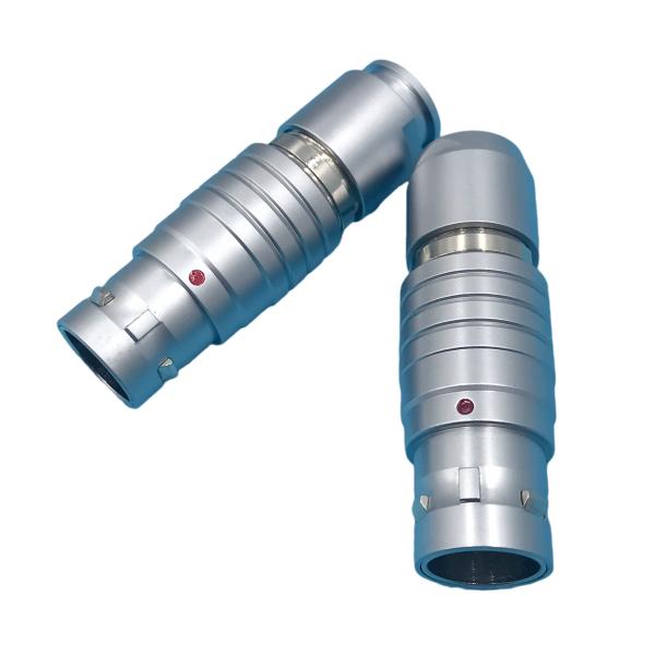 Circular Push Pull Electrical Power Connectors Self Locking