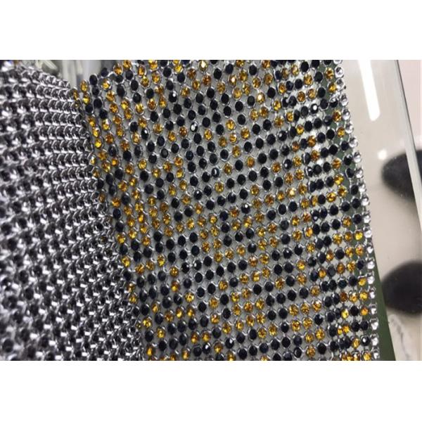 Multi Color Glitter Sequin Mesh Fabric with 3x3mm 6x6mm 8x8mm Glass Rhinestone for Clothing and Garment