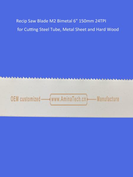 Reciprocating,Recip Saw Blade M2 Bimetal 6 150mm 24TPI for Cutting Steel Tube, Metal Sheet and Hard Wood,Power Tools