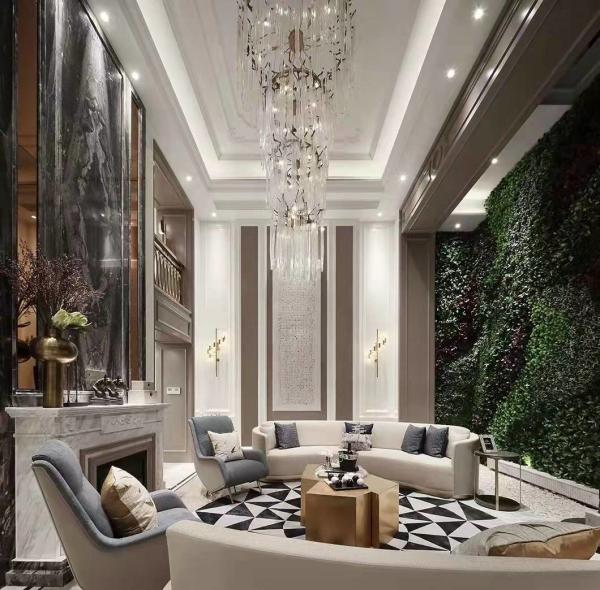 White Lacquer Finish Villa Furniture Living Room Furniture Sets OEM ODM
