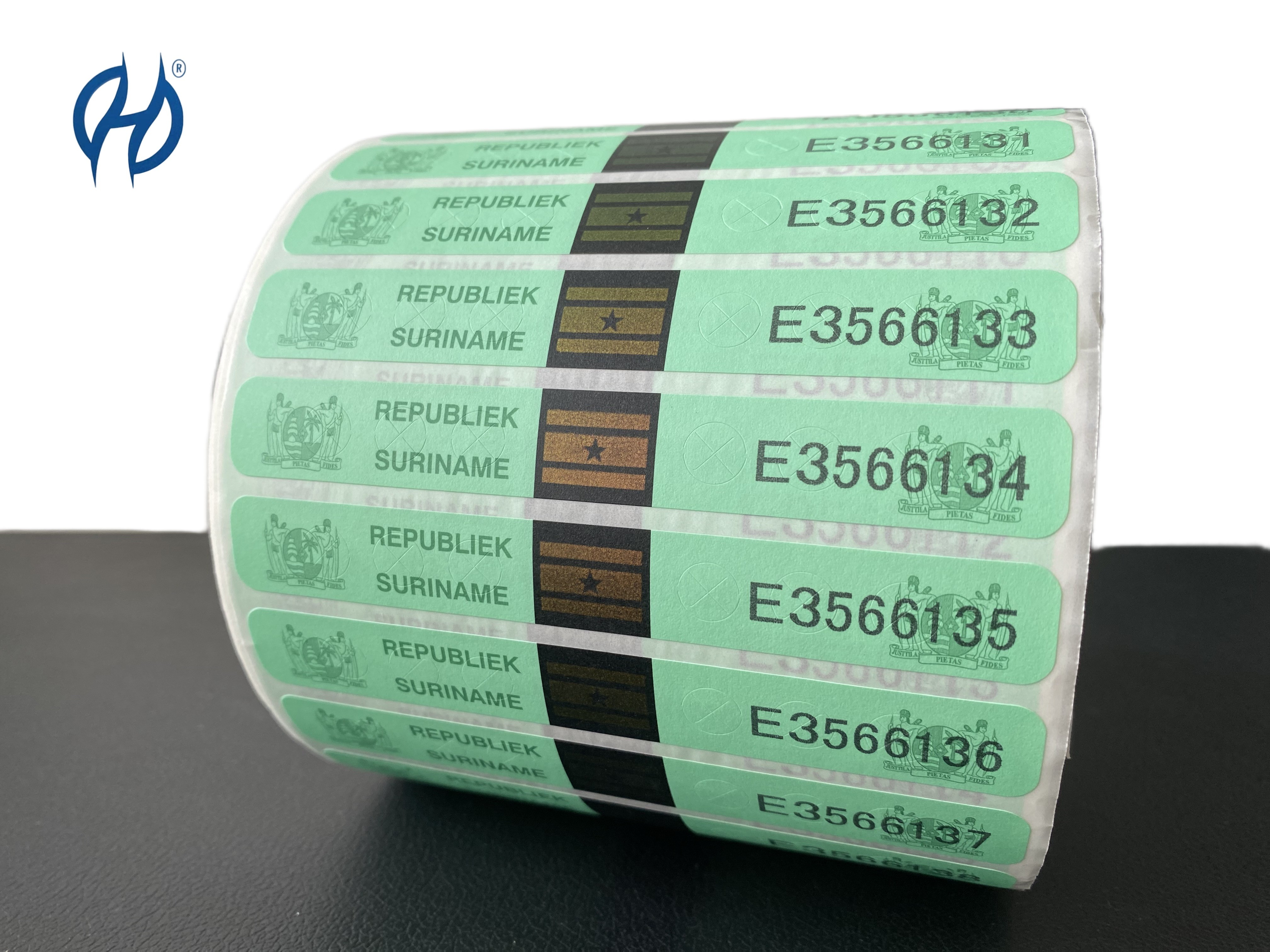 Налоговый штамп с наклеенной защитой для безопасной идентификации