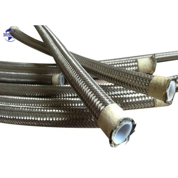Convoluted SAE 100 R14 PTFE Lined Flexible Hose with Stainless Steel Braid