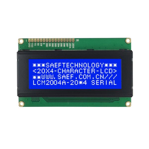 20x4文字LCDディスプレイモジュール 黄/緑 STN 3.3Vロジック バックライト -20℃～70℃ 視野方向 6時 コンプライアンス REACH RoHS対応