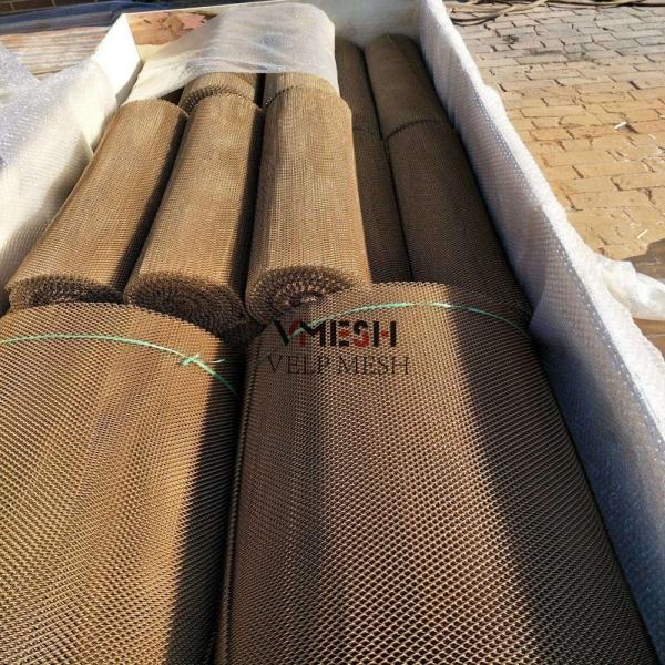 PVDF en acier inoxydable maillage tissé décoratif crimpé pour l'aménagement intérieur