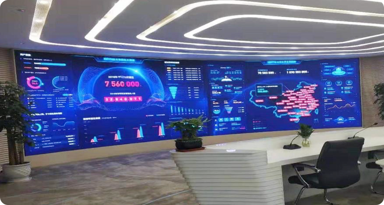 Command Center Small Pitch LED Screen Display P0.9 P1.2 P1.5 100000-Hour MTBF Dual Redundant Signal Inputs