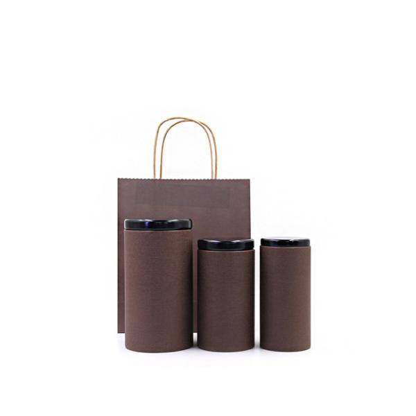 Tin Cover Paper Tube Packaging For Tea Gift With Bags