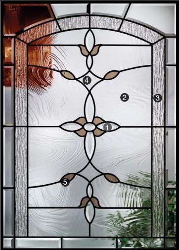 patina caming decorative glass panel  in doors and windows