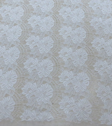 150CM Width Floral Cotton Nylon Lace Fabric Purple / White / Black For Ladies Dressing