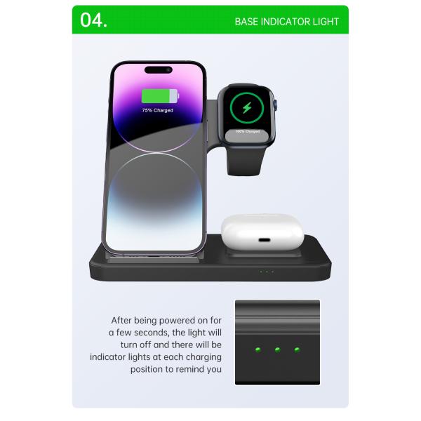 Apple Wireless Charger T288 15W Magnetic Wirelss Charger ABS Black Charger