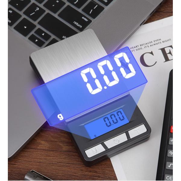 Balanza de peso electrónica para joyería, escala de gramos, 500g/0.1g, mini balanza digital de bolsillo con calculadora y bandeja, tamaño 5*76.2mm