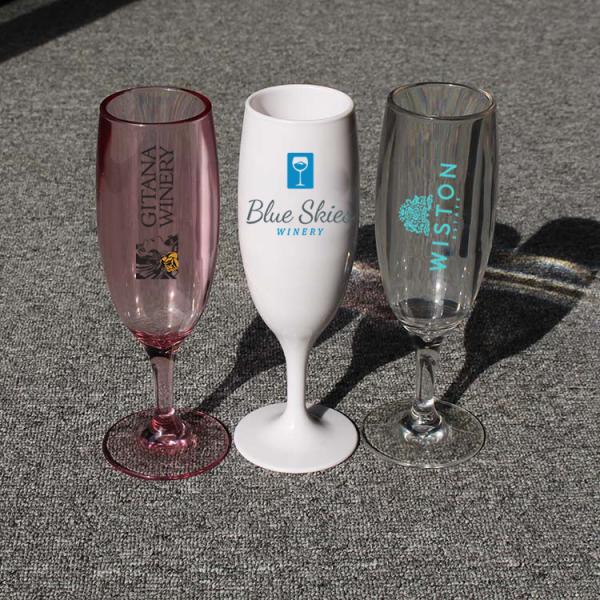 Dishwasher Safe Plastic Champagne Glasses Customized Color Unbreakable Champagne Flutes