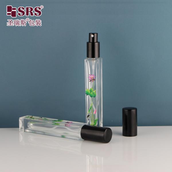 Square Shape Transparent Empty Glass Luxury Spray Pump Perfume Atomizer 10ml
