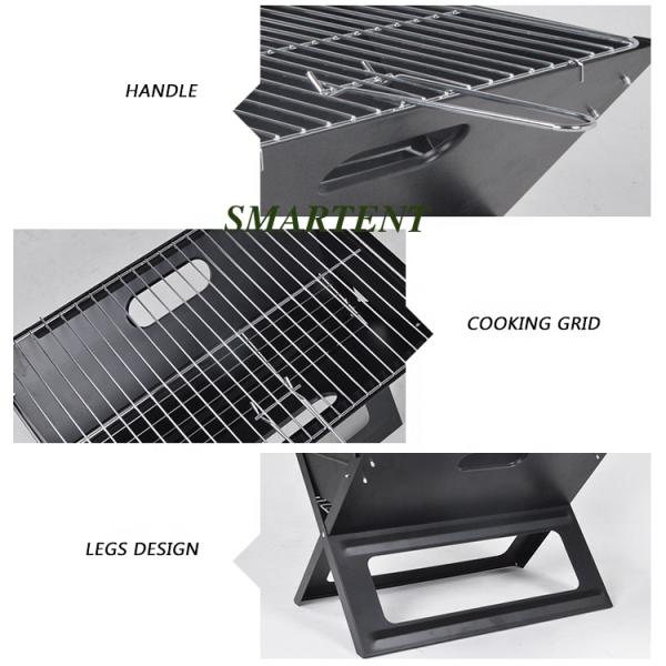 Slim Camping Portable Charcoal Outdoor Grills Chromed Steel Foldable 45X30X30cm