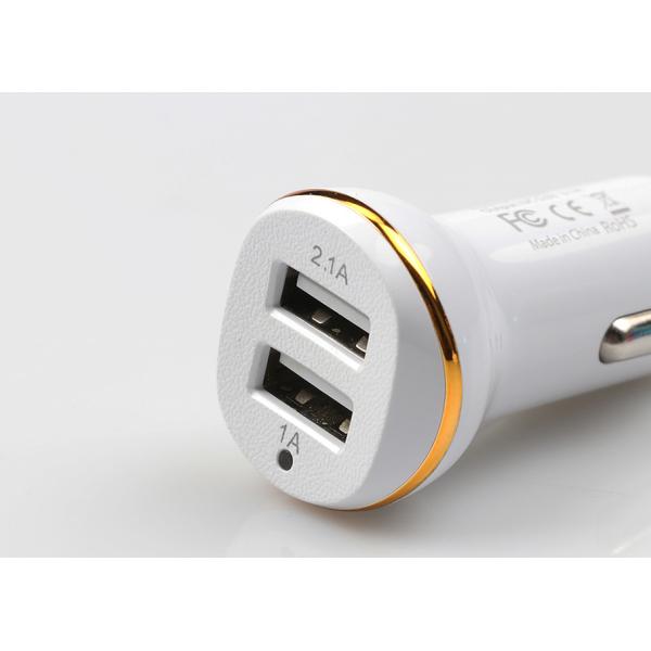 5V 3.1A Car Charger Adapter With Dual Port PC Material OEM Accepted Silver Blue Black