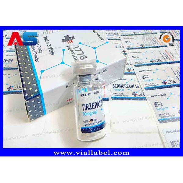 Custom Design Small Bottle Labels for Peptides and Injection Oils Stickers Customizable