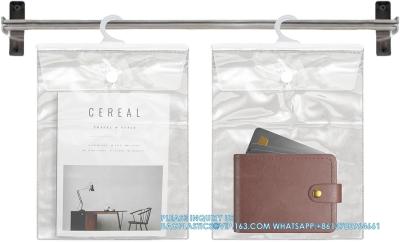 Hanging Storage Bags With Hook, 12.6 X 10 Inches Large Hook Clear Bags, School Supply Kit Book Pouch Classroom