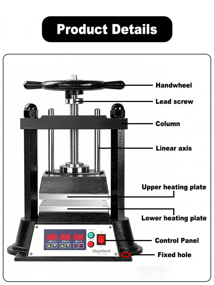 Vulcanizer Model B Jewelry Vulcanizing Machine with 220V 50Hz 1000W Power 195 by 200 mm Heating Zone and Adjustable Heat 50°C to 400°C