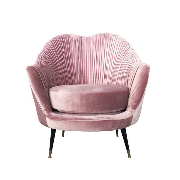 Modern design metal base velvet fabric french event sofa for wedding,living room sofa 1-seater