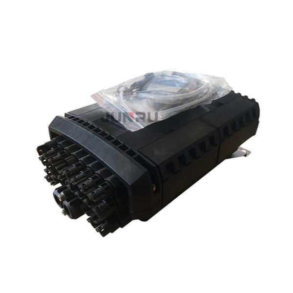 FTTH Fiber Optic Drop Cable 96 Core Fiber Optic Splice Black Closure Joint Box  PP+GF